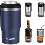 HAUSHOF 12 oz Can Cooler, 4 in 1 Insulated Stainless Steel Can Insulator, Fits for 12 oz Standard Can|12 oz Slim Can|12 oz Beer Bottle, Perfect for Camping, Beach, Picnic