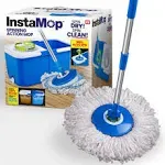 Instamop Spin Mop and Bucket with Wringer Set with 2 Buckets for Clean/Dirty Water, Microfiber Mop for Floor Cleaning, Floor Mop Bucket, Washer Machine Safe, Push-Down Wringing System AS SEEN ON TV