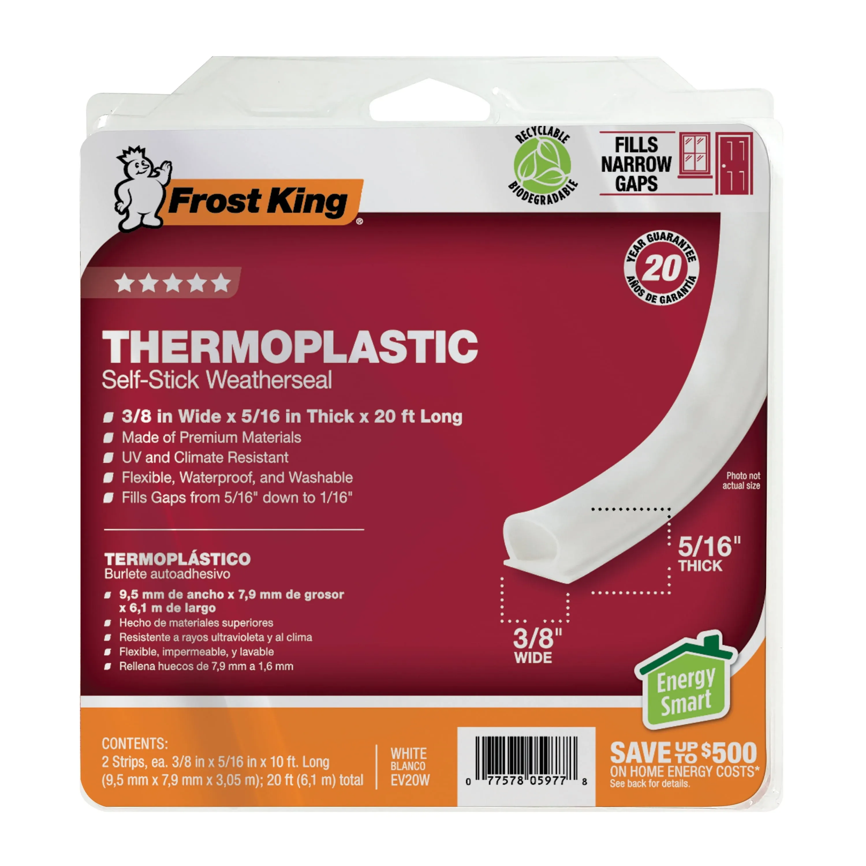 Frost King EV20W Weatherseal