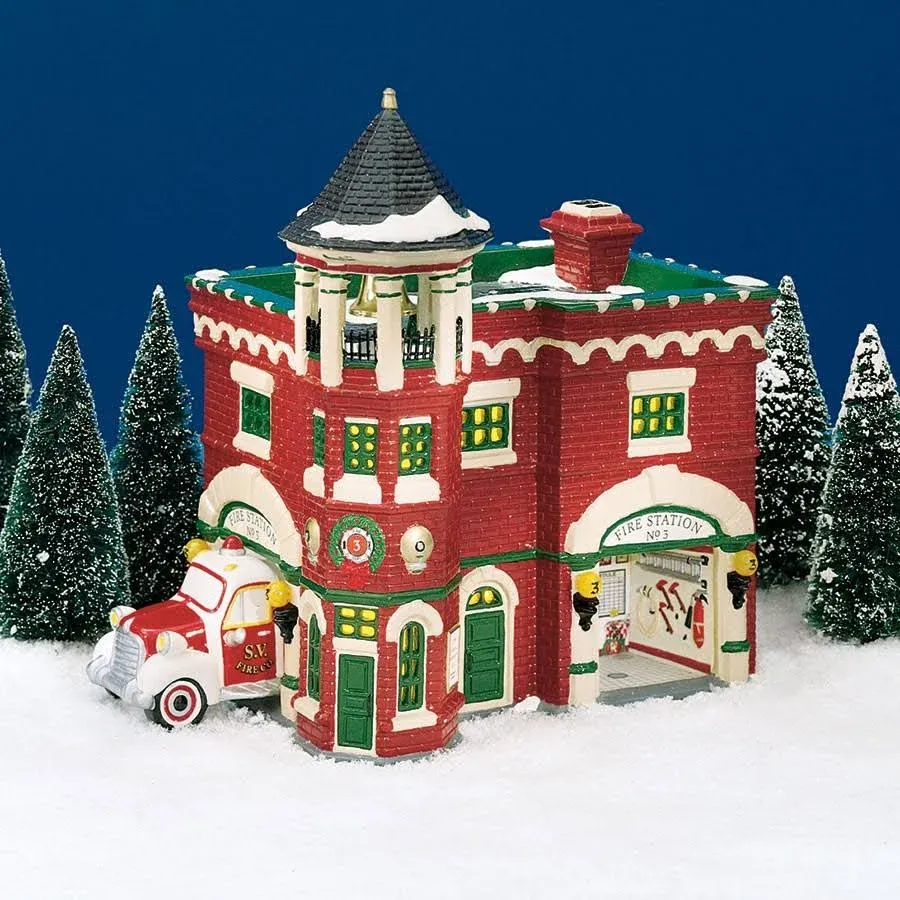 Department 56 Snow Village Fire Station #3