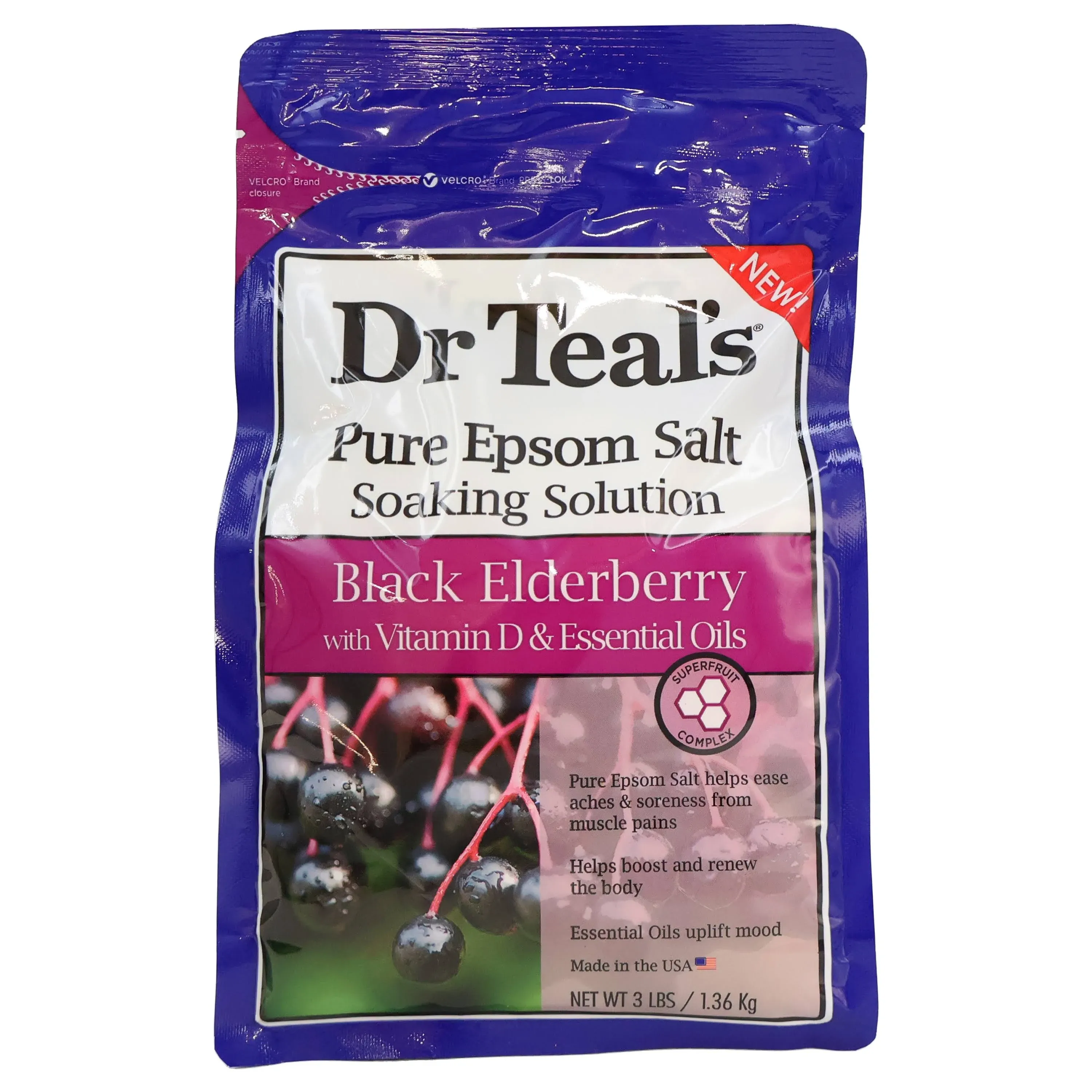 Dr Teal's Black Elderberry 3 lbs Pure Epsom Salt