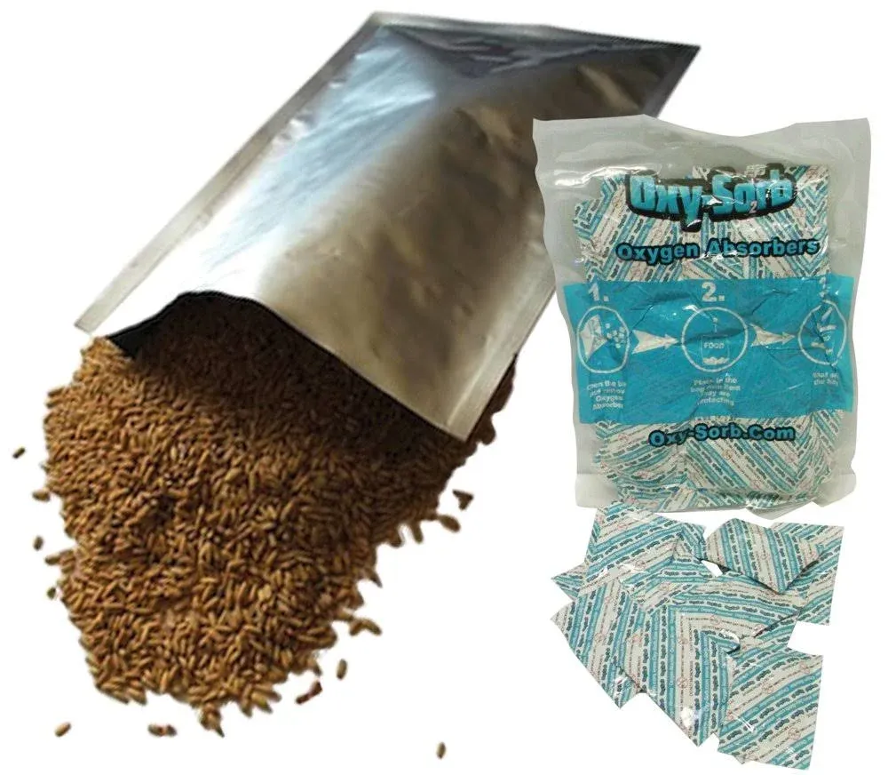 Dry-Packs 5-Gallon, 20&#034;x30&#034; Mylar Bags and 2000cc Oxygen Absorbers, 20 Pack -...