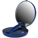 Floxite 15x Lighted Adjustable Compact Mirror, Blue