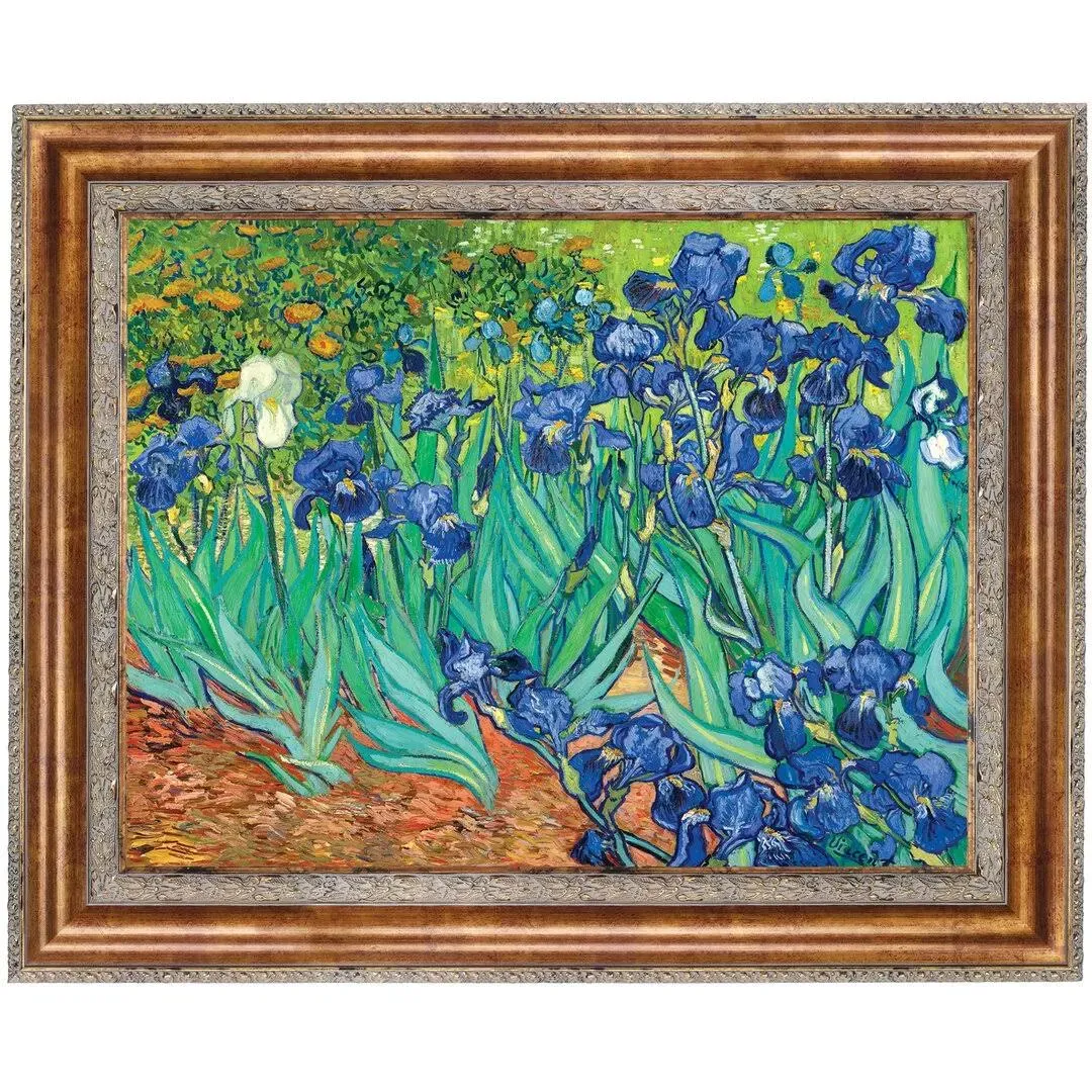 Design Toscano Irises, 1889 Framed Painting Print on Canvas DA4734