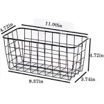 LeleCAT Hanging Kitchen Baskets for Storage Adhesive Sturdy Small Wire Storage Baskets with Kitchen Food Pantry Bathroom Shelf Storage No Drilling