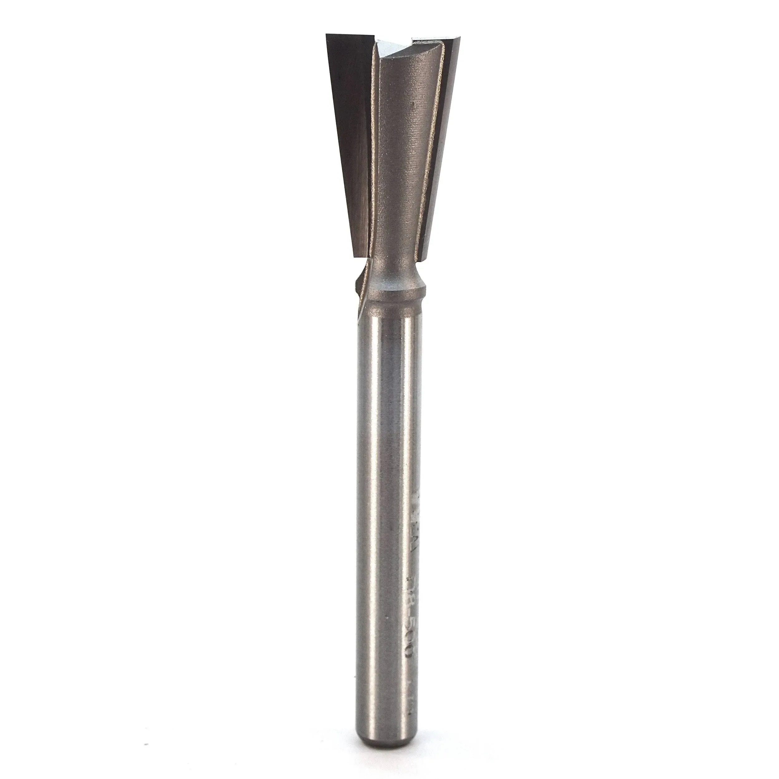 Dovetail Router Bit, 1/2 Dia, 8deg Angle, 1/4 Shank, Whiteside D8-500