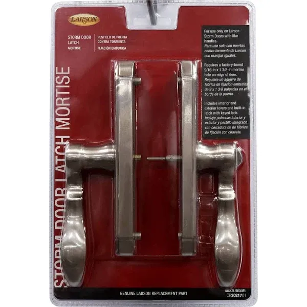 Larson  M2 Brushed Nickel Zinc Mortise Latch, Silver