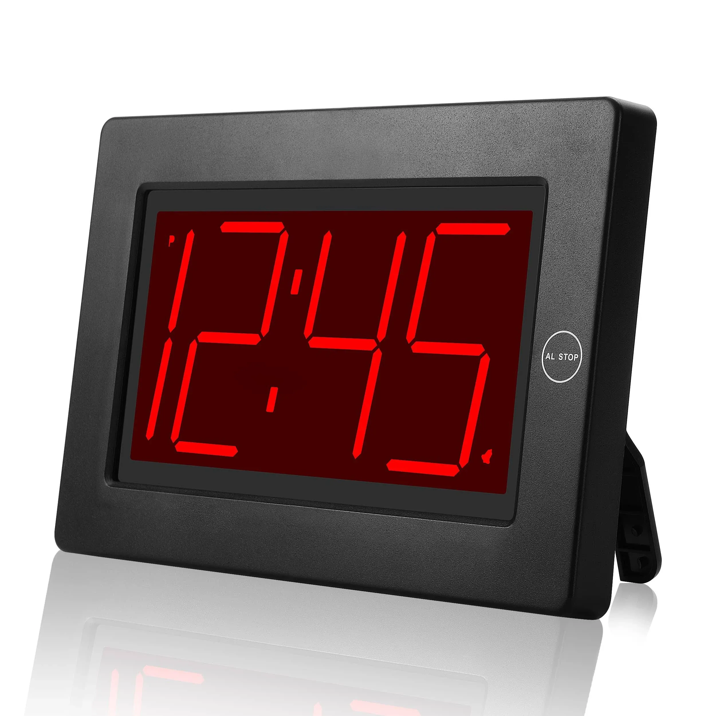 KWANWA Alarm Clock, 8" Large Screen Display, Digital Clock, Battery Operated, Auto Dimmer Mode,Wall Clock&Desk Clock for Bedroom, Office, Living Room, Elderly