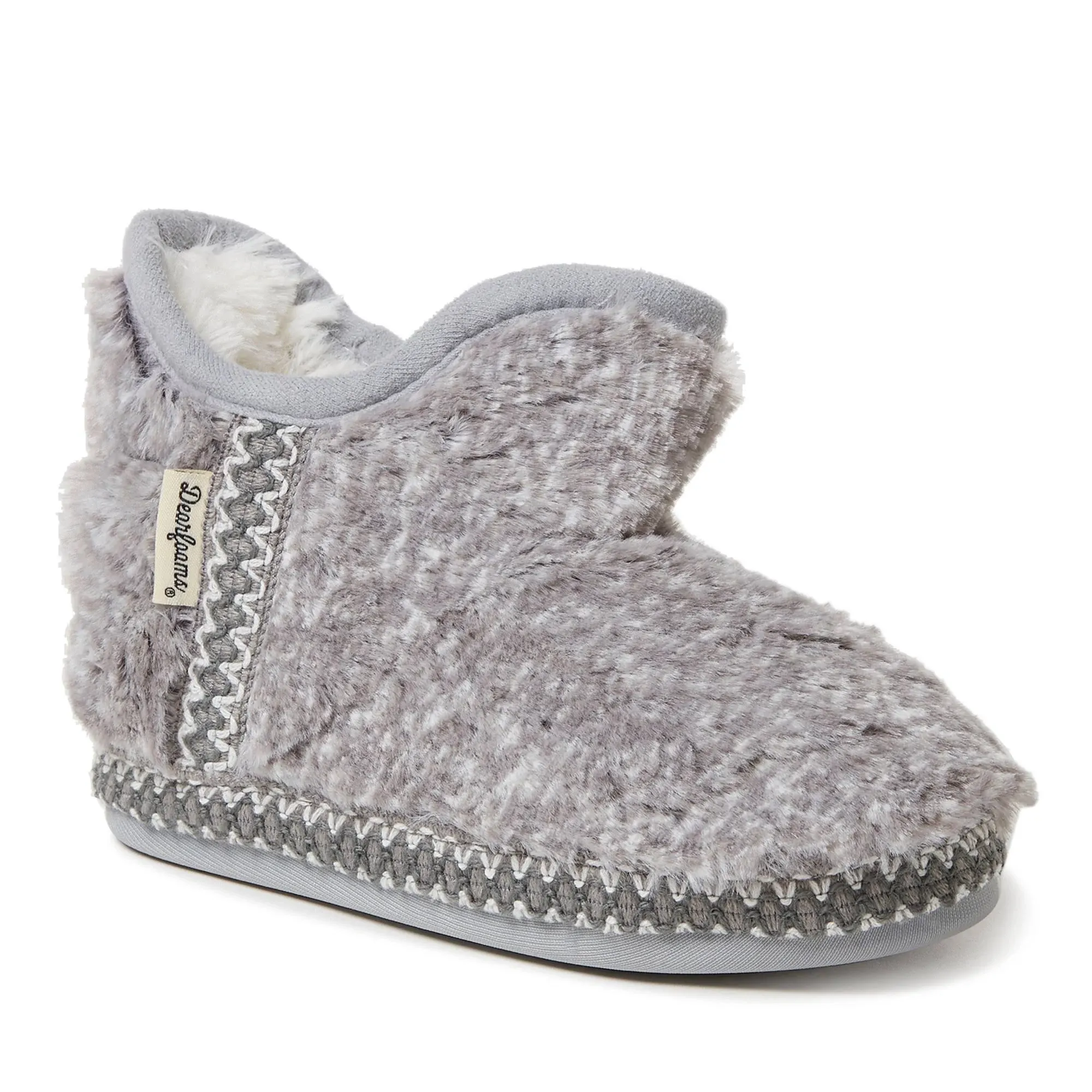 Dearfoams Kids' Charlotte Furry Bootie Slipper