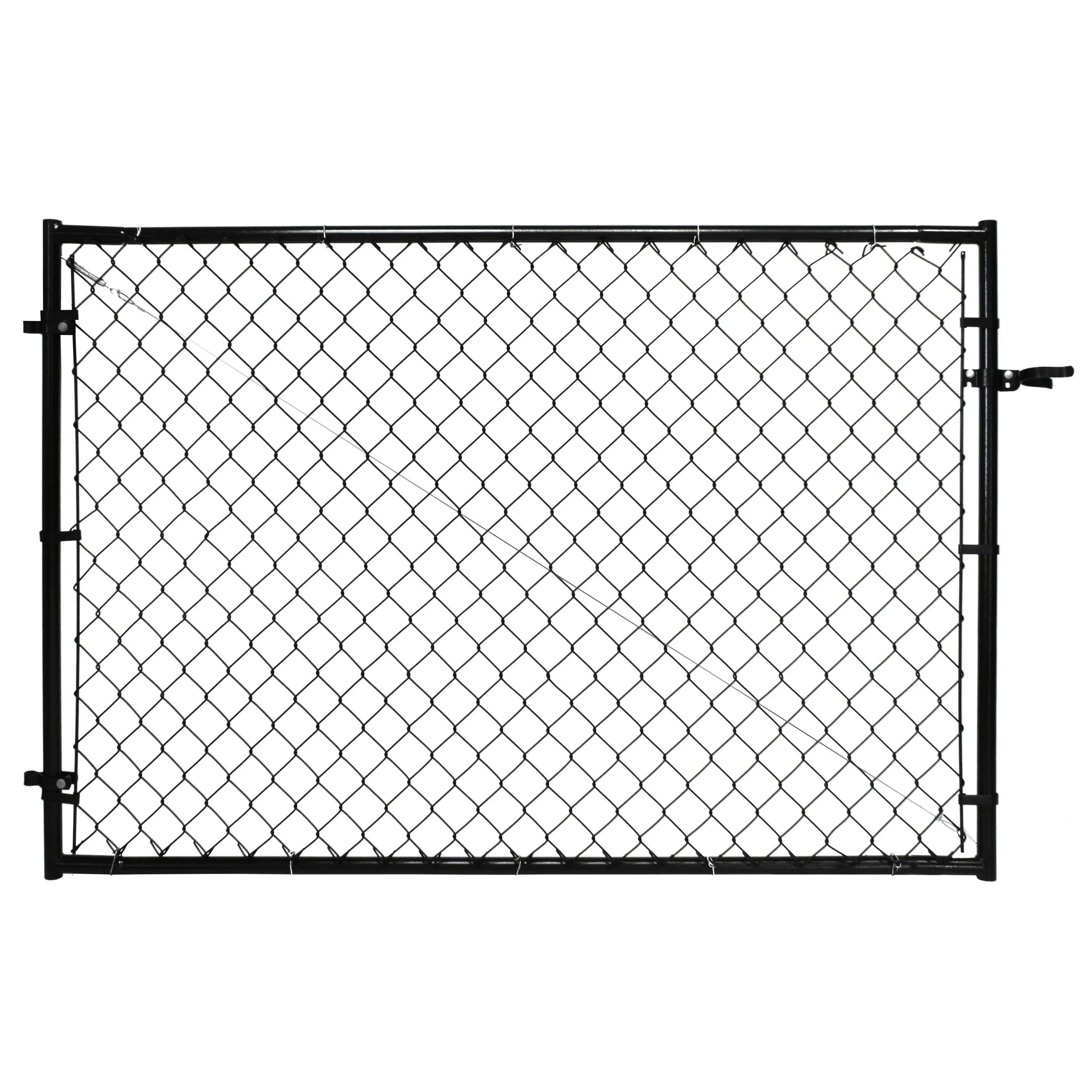 Chain Link Fence 4&#039; H Adjustable Walk Gate Kit Square Corner Frame Black