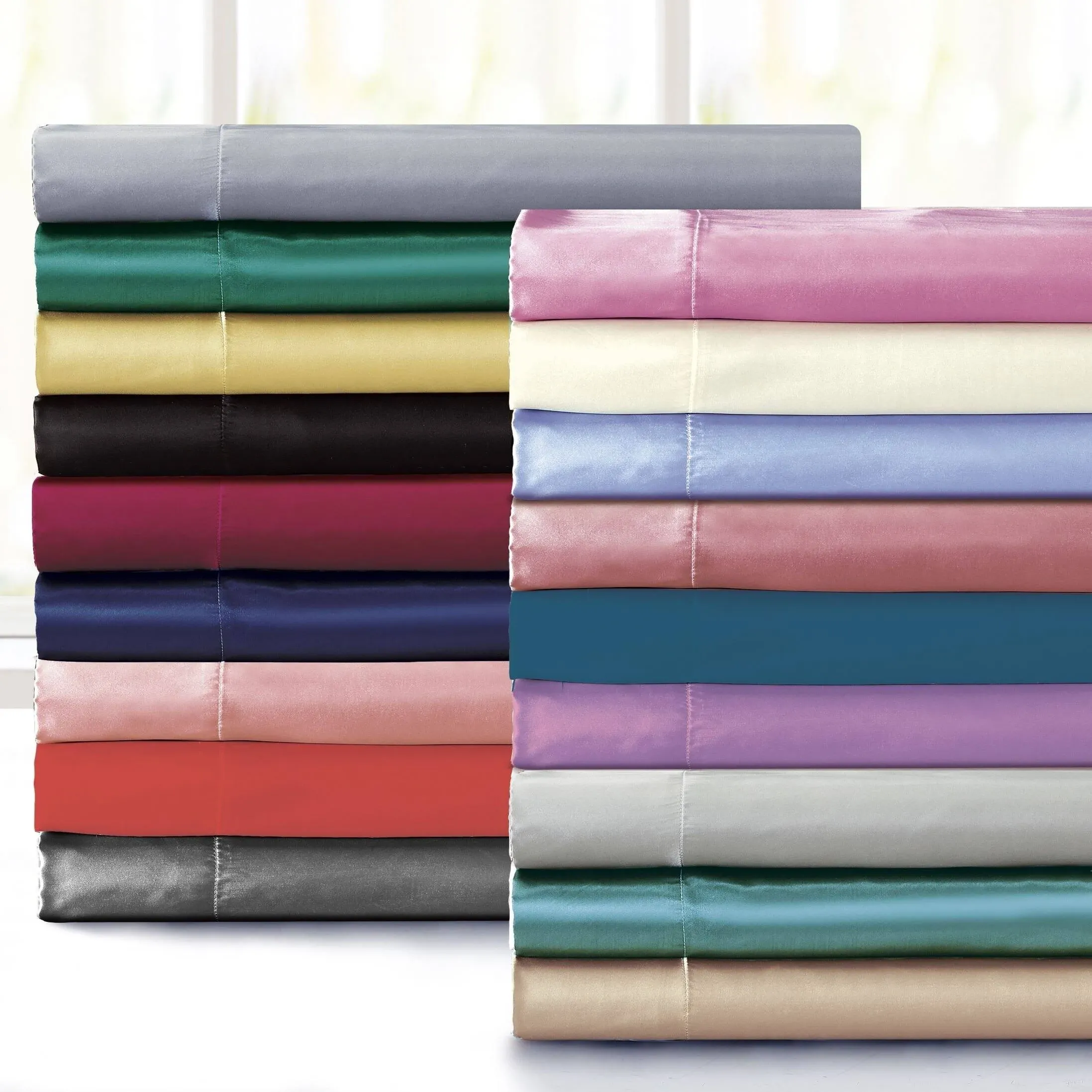 Bibb Home Silky Satin 4 Piece Sheet Set