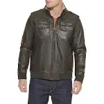 Levi's Mens Faux Leather Aviator Bomber Jacket - Brown - Medium