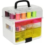 Singer Sew-It-Goes, 255 Piece - Sewing Kit & Craft Organizer - Sewing Case Storage with Machine Sewing Thread, Neon