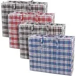 Pride Sports Extra-Large Plastic Checkered Storage Laundry Shopping Bags