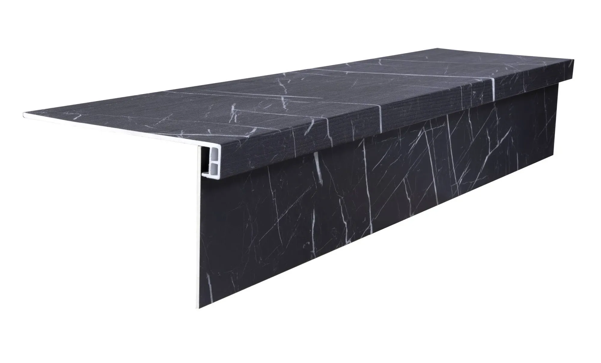 Luxury Vinyl Stair Tread and Riser Combo by Lucida USA | Glue Down Stone Look Stair Treads Cover and Stair Riser | Waterproof | Scratch and Scuff Resistant | Nero | TerraCore