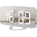 Digital Alarm Clock, Large Mirrored LED Display, with USB Charger, Snooze Fun...