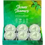 Cleverfy Shower Steamers Aromatherapy - Pack of 6 Menthol & Eucalyptus Shower Bombs with Essential Oils for Relaxation and Nasal Congestion. Mothers