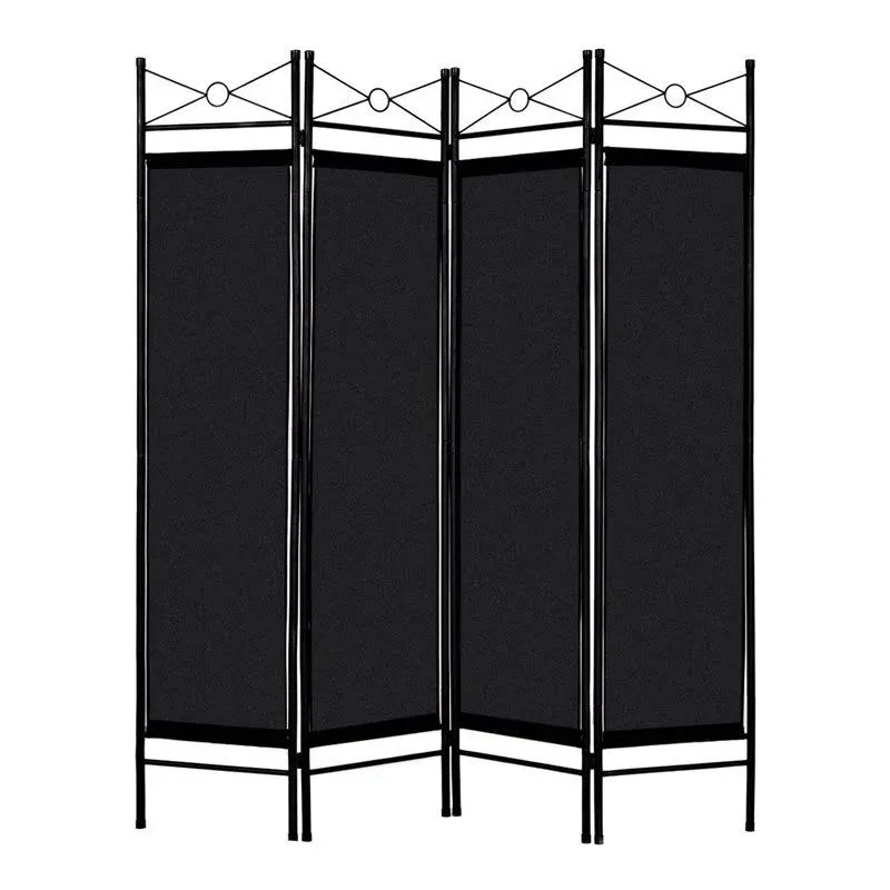 Costway 4 Panel Room Divider Privacy Screen Home Office Fabric Metal Frame