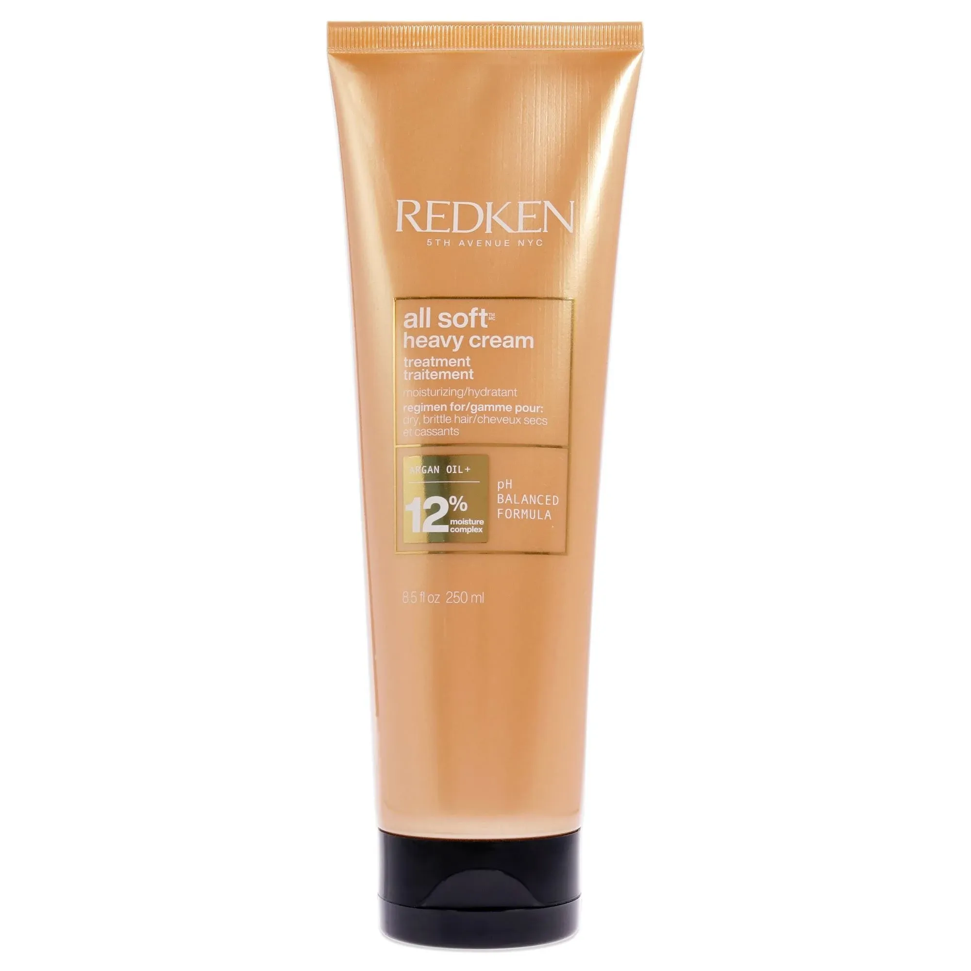 Redken Hair Treatment, With Argan Oil, Deep Conditioning & Frizz Control, Moisturizes Dry and Brittle Hair, Softer and Smoother Hair, All Soft Heavy Cream, 8.5 fl.oz./250ml