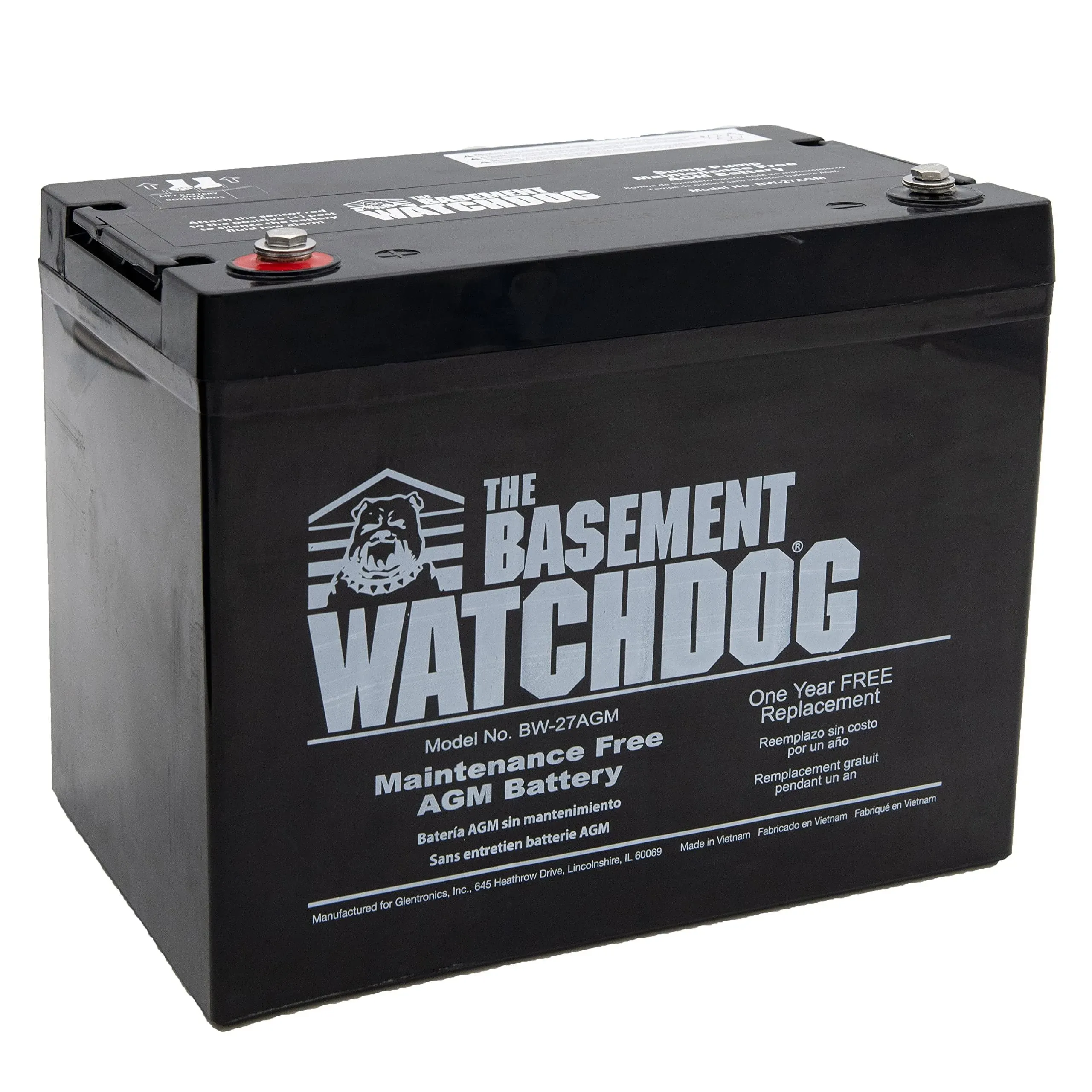 AMG Battery Standby Sump Pump Battery 12V 81.5 AH by Basement Watchdog - BW27-AGM