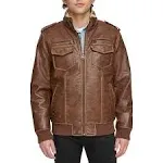 Levi's Men's Aviator Black Faux Leather Bomber Jacket