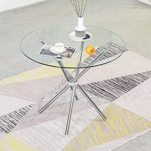 Sheepping Round Glass Dining Table