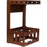 Mind Reader Wood Wine Holder and Glass Rack, Brown (PWGRACK-BRN)