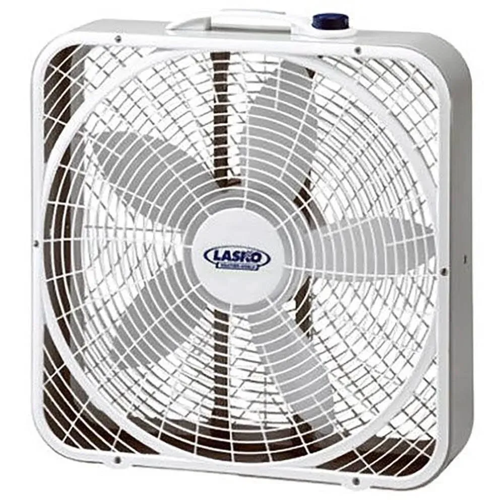 Lasko 3 Speed Weather Shield Performance 20" Box Fan W Handle White 2 Pack