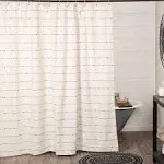 Piper Classics Farmcloth Stripe Tiers, Set/2, 24" L x36 W, Rustic Farmhouse, Natural Cream w/Black Stripes, Cafe Curtains