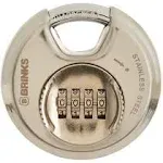 BRINKS 173-80051 Stainless Steel Resettable Combination Discus Padlock, 80Mm, Silver