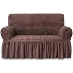 Brown Loveseat Slipcover Stretchable Furniture Protector for Pets and Kids