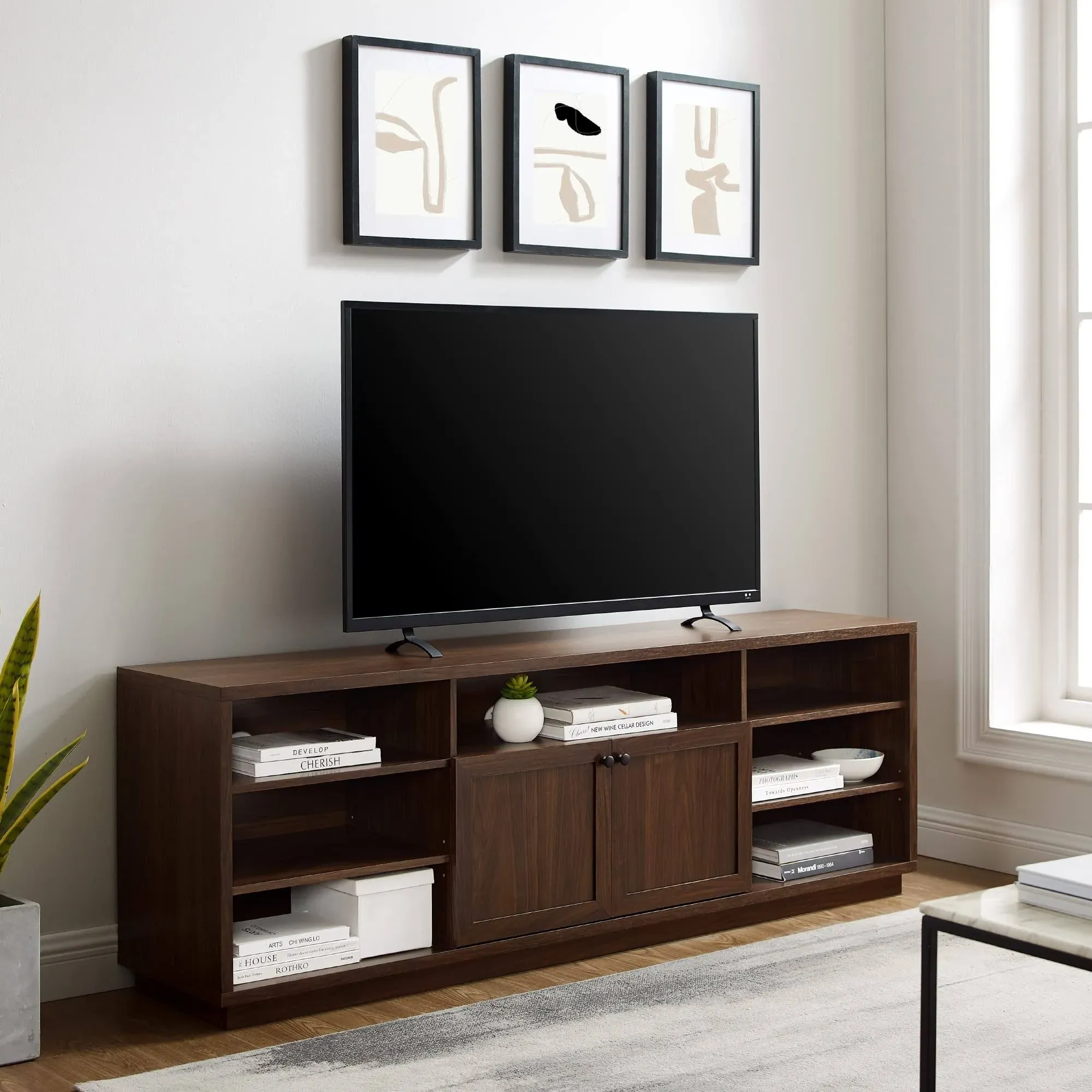 Walker Edison Cody 70" Contemporary Two-Door Wood TV Stand