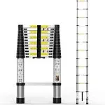 Telescoping Extension Ladder 12.5FT, Aluminum Telescopic Ladders with Carry Bag for Outdoor Indoor Use