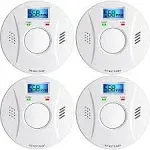 Smoke Detector and Carbon Monoxide Detector Co2 Detector Battery Powered with Test/Reset Button 4 Pack