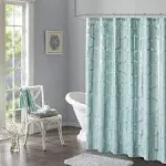 Intelligent Design Aqua Raina Printed Metallic Shower Curtain