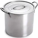 5 Gallon Stainless Steel Stock Pot with Lid, 12.5 x 12.5 x 11.5