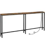 Hoobro 70.9" Skinny Console Table with Charging Station