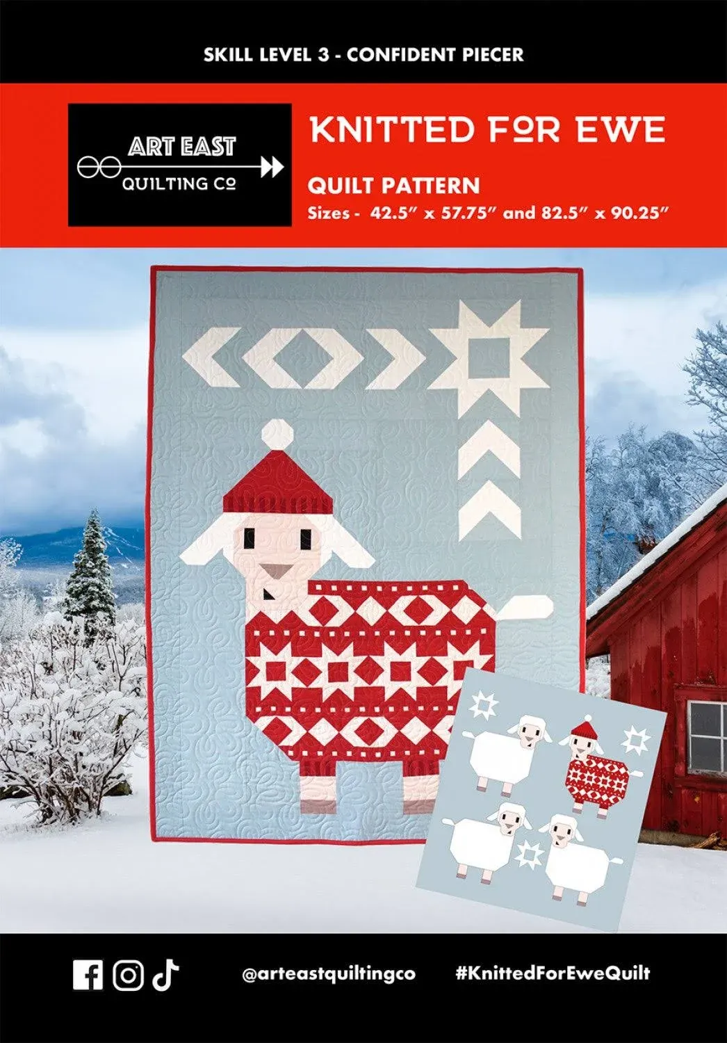 Art East Quilting Knitted for Ewe Quilt Pattern, Multi