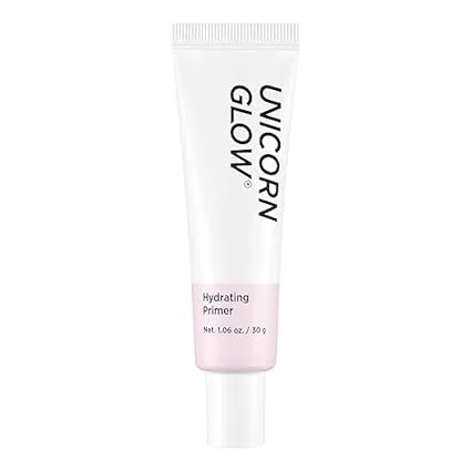 UNICORN GLOW Hydrating Primer - Makeup Grip Gel Primer Hydrating face primer, Pore blurring smoothing Long lasting make up Vegan Cruelty-Free [2023 Updated Package is White]