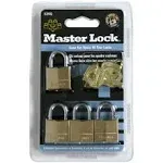 Master Lock 120Q Solid Brass Body Padlock, 4 Pack 3/4in (19mm) Wide