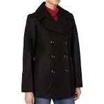 London Fog Women&#x27;s Double Breasted Peacoat with Scarf