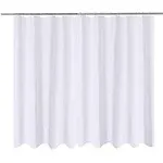 N&Y Home Extra Wide Shower Curtain Liner Fabric 108 x 72 Inches, Hotel Quality, Machine Washable, Water Repellent, White Spa Bathroom Curtains