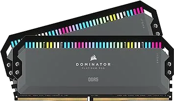 CORSAIR DOMINATOR PLATINUM RGB DDR5 RAM 32GB (2x16GB) 5600MHz CL36 AMD EXPO iCUE Compatible Computer Memory - Gray (CMT32GX5M2B5600Z36)CORSAIR DOMINATOR PLATINUM RGB DDR5 RAM…