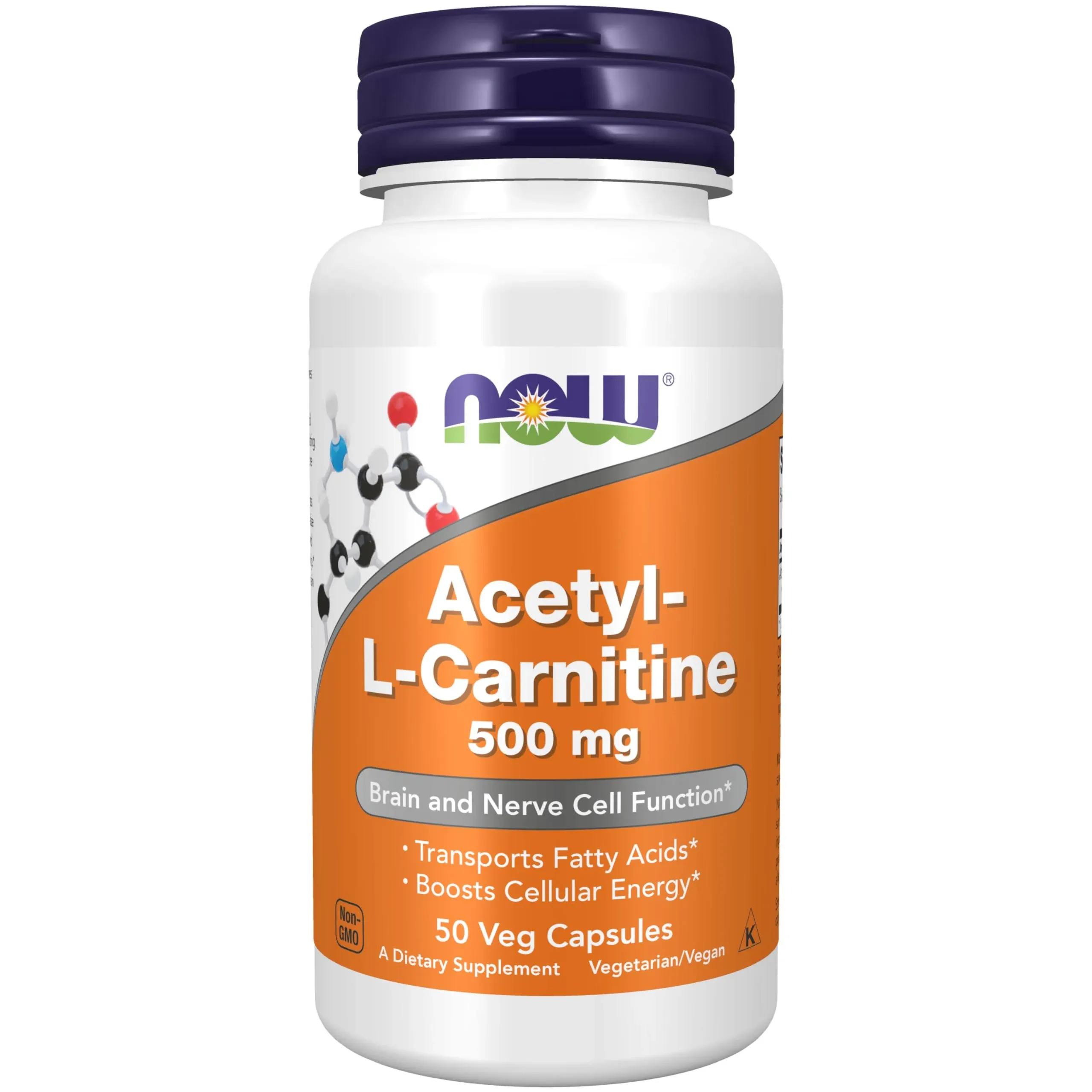 Now Foods Acetyl-L-Carnitine 500 MG - 50 Veg capsules