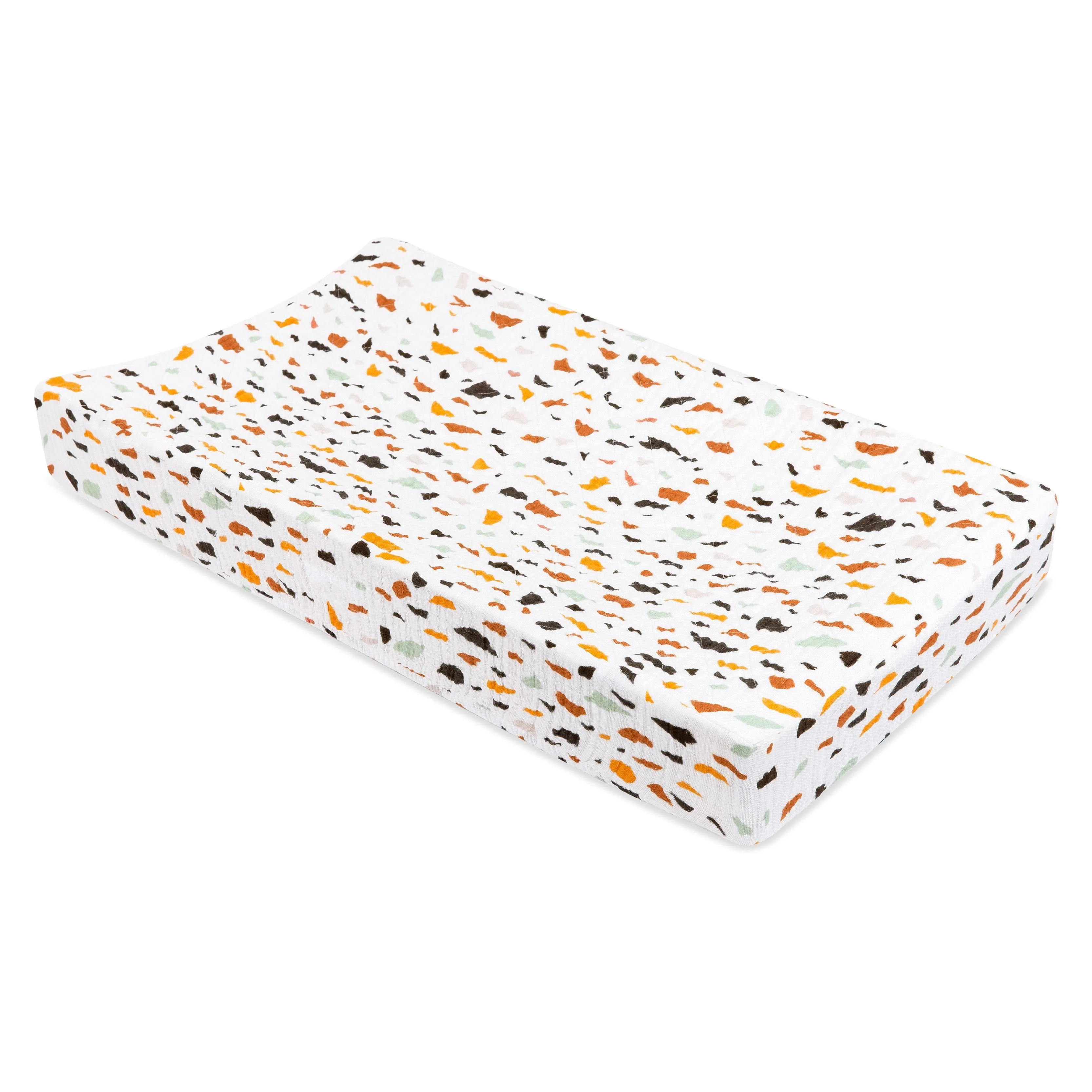 Babyletto 100% Quilted Organic Cotton Changing Pad Cover, GOTS-Certified, Fitted 360°, Ultra-Soft and Breathable Muslin - Terrazzo