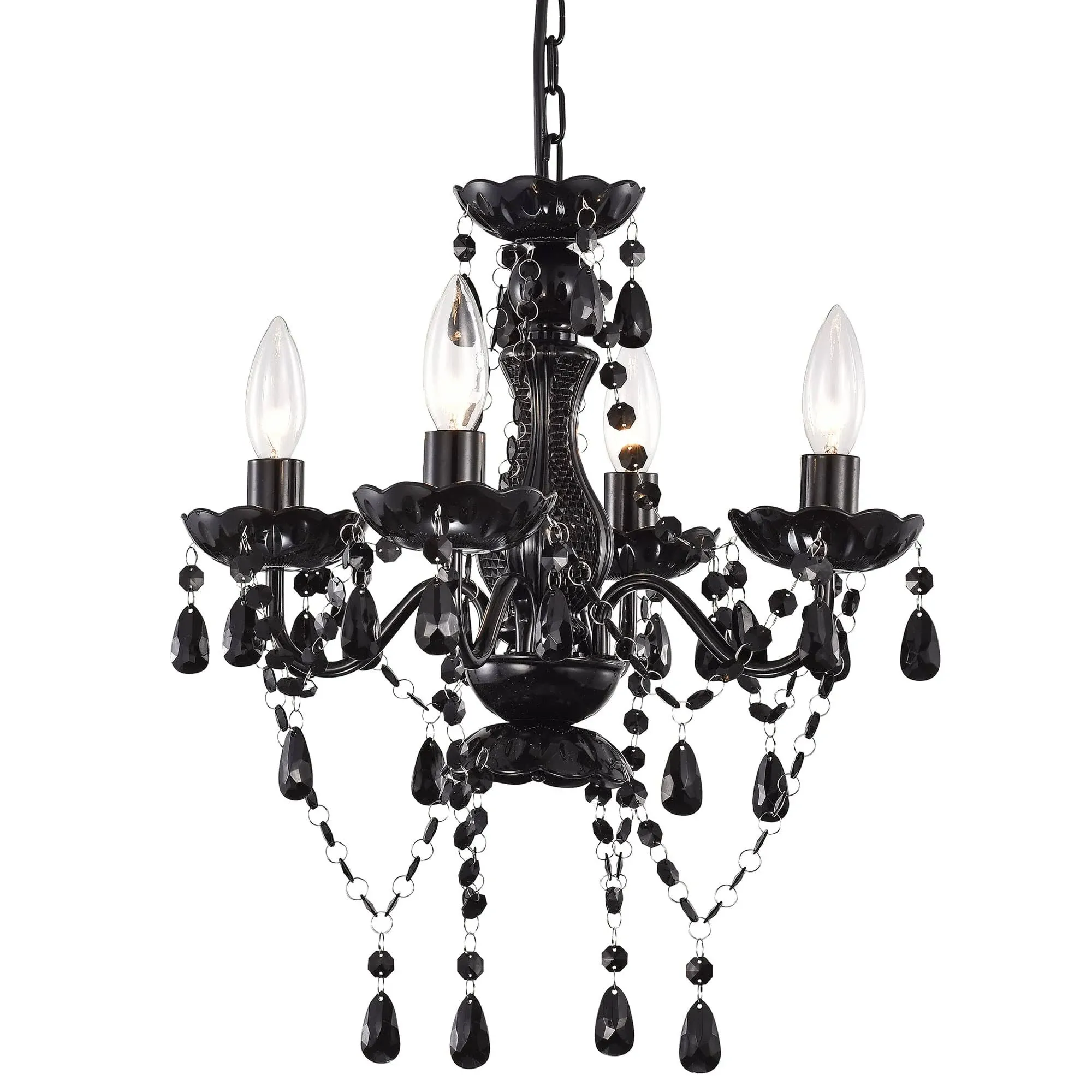 Black Chandelier Small Crystal Chandelier Lighting Mini Acrylic Chandelier 4 ...