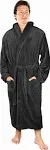 NY Threads Luxurious Men's Shawl Collar Fleece Bathrobe Spa Robe