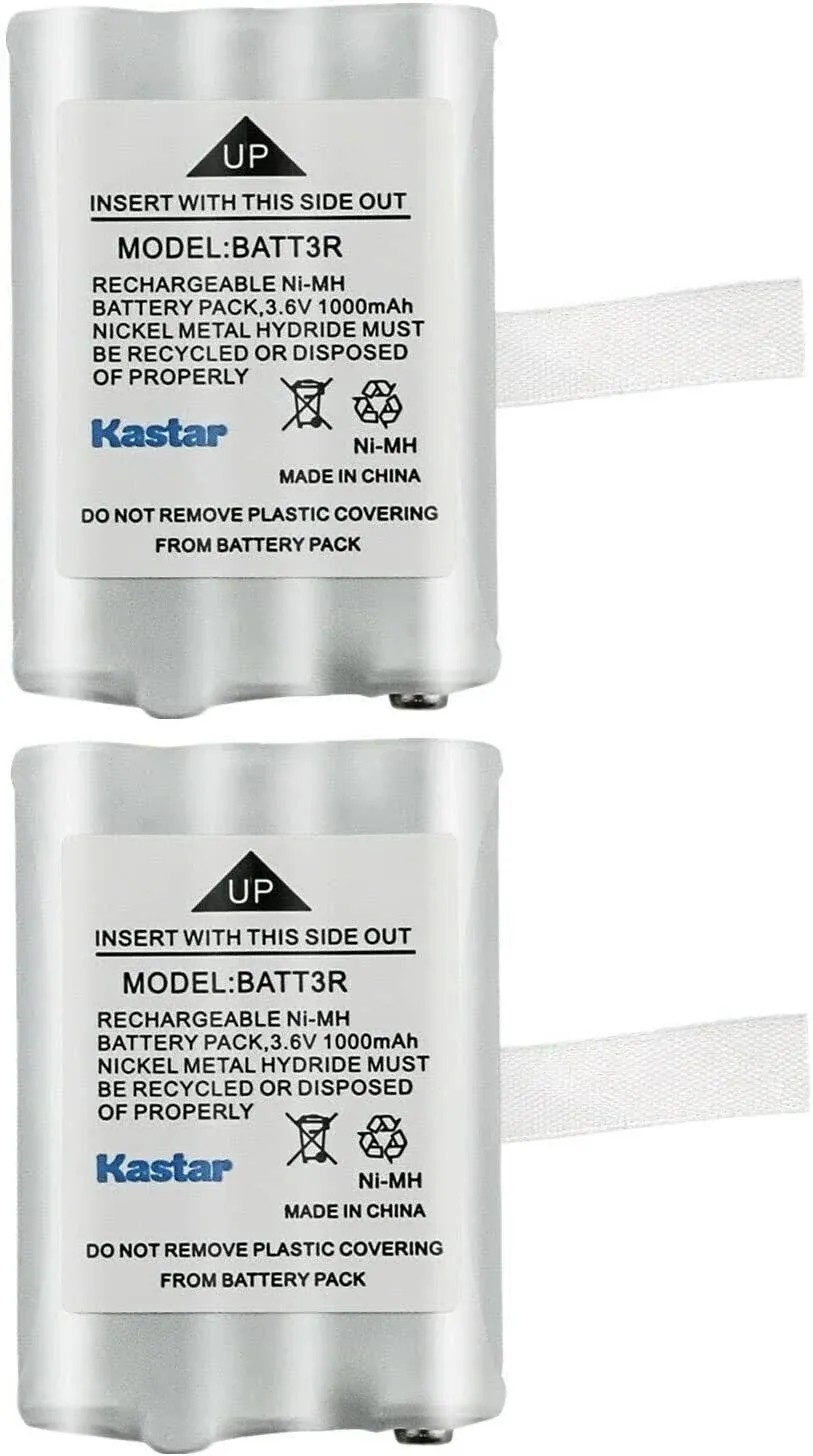 Kastar 2 Pack BATT3R Battery Replacement for Midland BATT3R BATT-3R, AVP14 MID-AVP14, LXT600 LXT-600, LXT630 LXT-630, LXT630X3 LXT-630X3, LXT633 LXT-633, T50, T60, T51, T61, T55, T65, X-Talker Radios