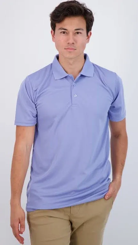 Real Essentials 3 Pack: Men's Quick-Dry Short Sleeve Athletic Performance Polo Shirt (Available in Big & Tall)