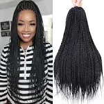 Chicmoi Box Braid Crochet Hair 20 inch Crochet Braids Pre Looped Crochet Hair for Black Women 6 Packs Small Crochet Box Braids Knotless Box Braids